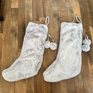NWOT* Isaac Mizrahi Soft Gray Holiday Stockings- Set of 2